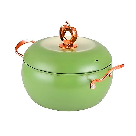 Panela Antiaderente Cozinha Formato Maçã Cor:verde