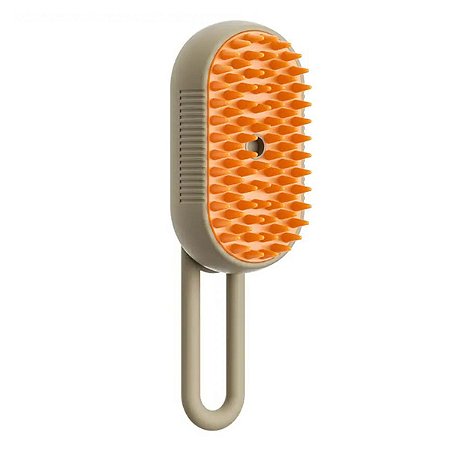 Escova Tira Pelo Vapor Retrátil Pet Usb Recarregável Laranja