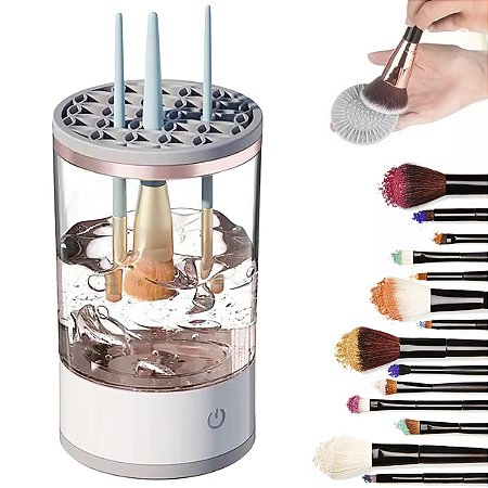 Lavador Pincel Limpador Automático Maquiagem Usb Cor:branco