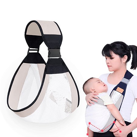 Sling Bebe Carregador Canguru Segurar Ajustavel Cor:bege