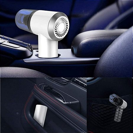 Mini Aspirador De Po Sem Fio Portatil Limpa Tudo Cor:branco