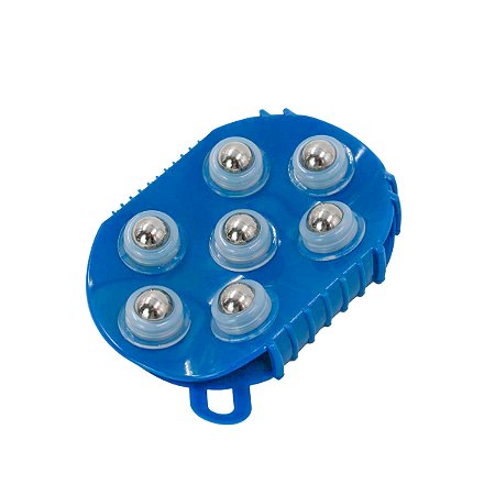 Massageador Luva Corporal Portatil 7 Esferas Cor:azul
