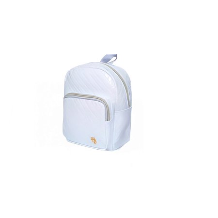 Mochila Costas Feminina Brilhosa Glitter Passeio Cor:branco