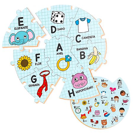 Brinquedo Educativo Alfabeto Formato Caracol Letras
