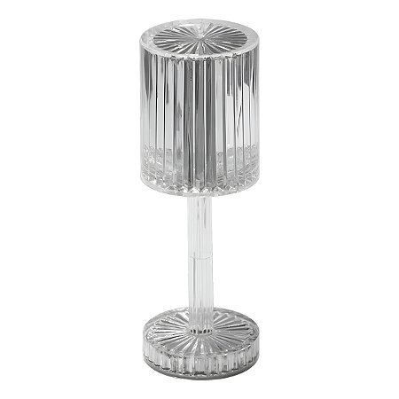 Luminária Led Abajur Acrílico Transparente Recarregável