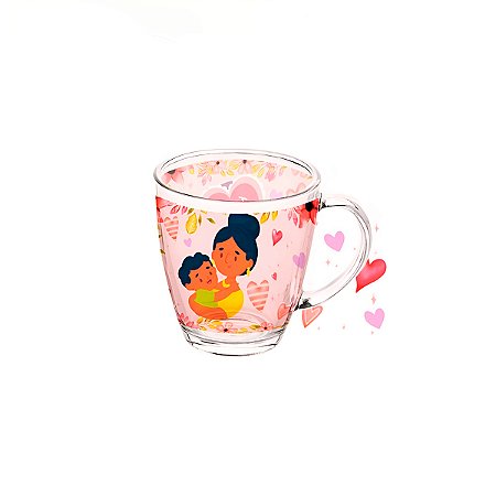 Caneca De Vidro Estampa Dia Das Mães Presente Personalizado