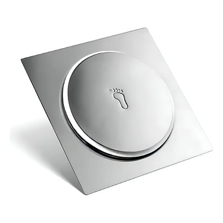 Ralo Válvula Inteligente Quadrado Aço Inox Prateado