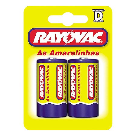 Pilha Zinco Grande D Rayovac - Blister Com 2 Unidades