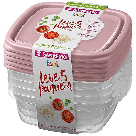 Pote Plástico Conj L5p4 Pote Fácil 530ml(s)