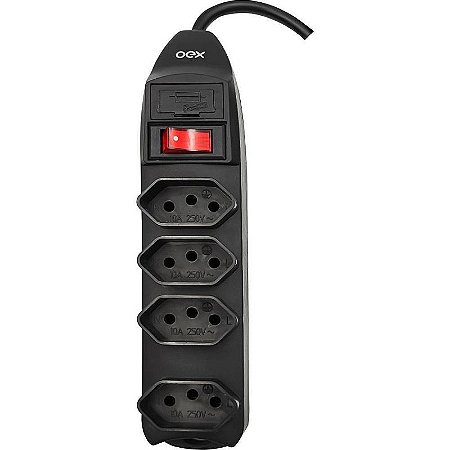 Filtro De Linha 4 Tomadas 1,5m 10a Preto