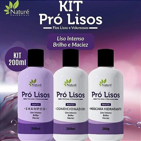Kit Nature 200ml Pro Lisos 3 Itens