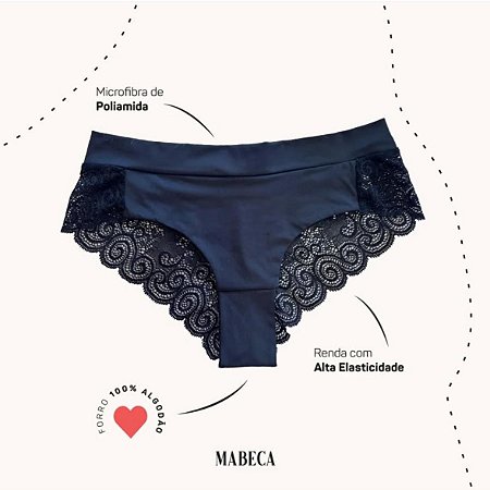 KIT 05 Calcinhas feminina cós duplo frente dupla Tanga rendada sensual confort