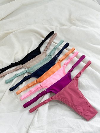 Kit 05 calcinha tanga regulagem