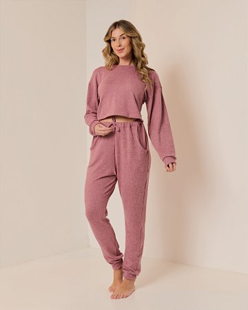 Conjunto Lãzinha manga longa conjunto frio roupa inverno