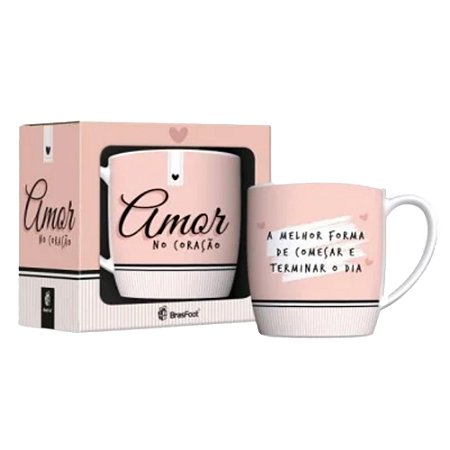 Caneca de Porcelana - Amor no Coração