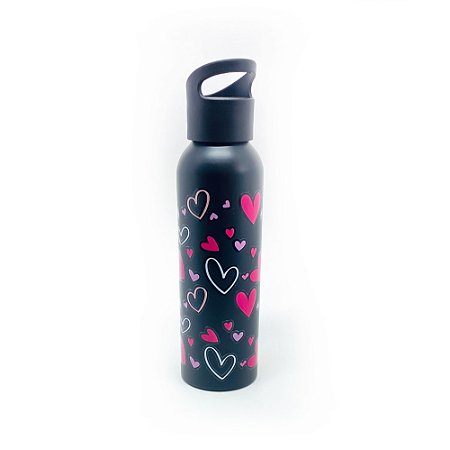 Garrafa Alumínio Colors 610ML Estampa Coração