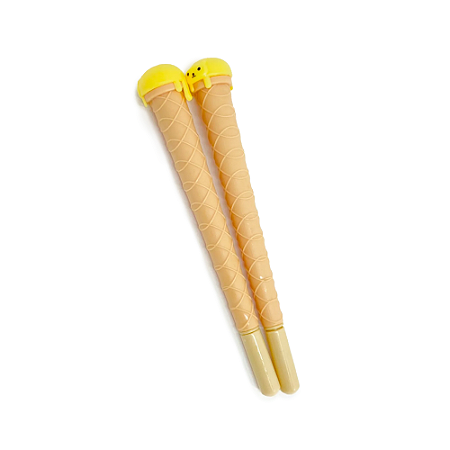 Caneta Divertida - Casquinha de Sorvete amarelo