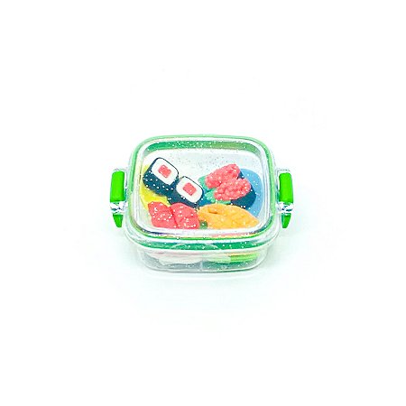 Mini Borracha Marmitinha - Comida Japonesa Verde