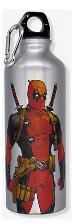 Garrafa de Alumínio com Mosquetão - Deadpool