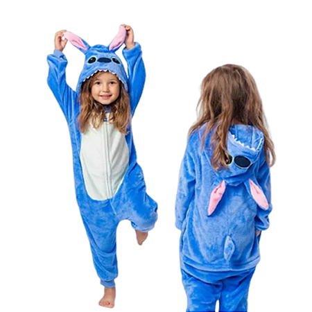 Pijama Macacão Kigurumi Stitch - INANTIL DE 7 A 8 ANOS