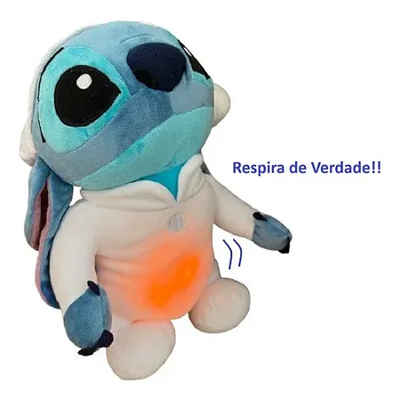 Pelucia Stitch Sleep Com Mecanismo E Respiração 45cm Disney