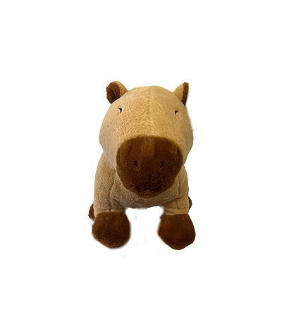 Pelúcia Capivara Sentada Olho Fechado 30 cm de altura