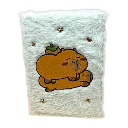 Caderno fofinho Capivara deitada com linhas - Menta
