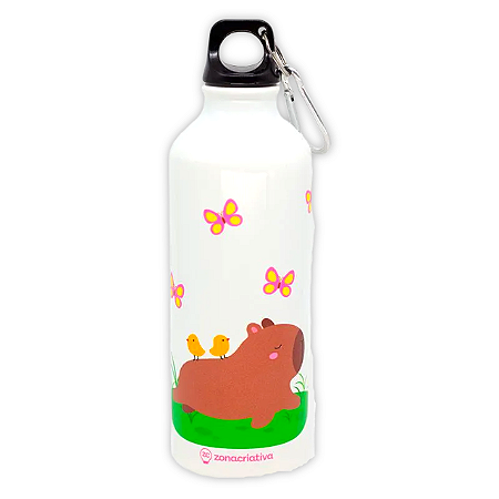 Garrafa de Alumínio com Mosquetão - Capivara