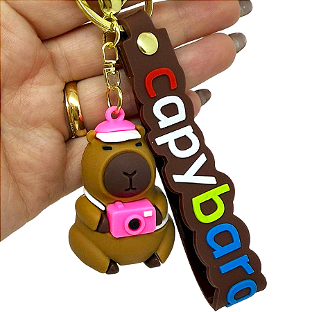 Chaveiro Capivara - Câmera Rosa