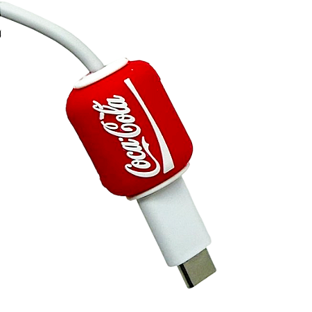 Protetor de Cabo Usb e Carregador - Coca Cola