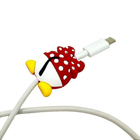 Protetor de Cabo Usb e Carregador - Minnie vermelha