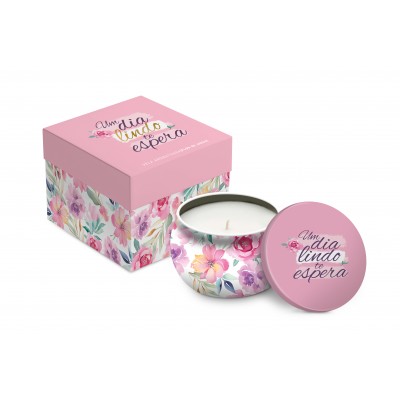 Vela aromática - Lata - Um dia lindo te espera