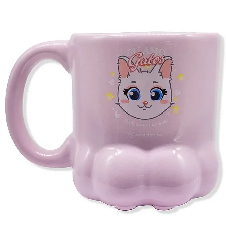 Caneca 3D Formato Pata - Eu amo gatos