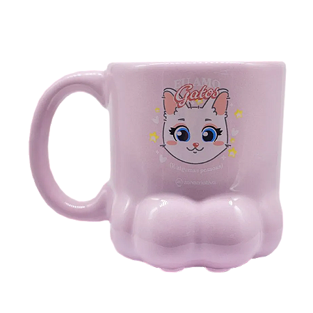 Caneca 3D Formato Pata - Eu amo gatos