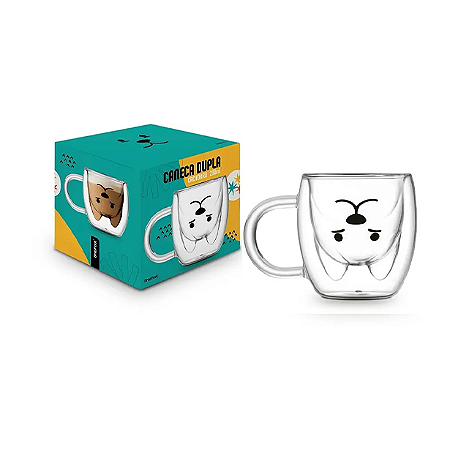 Caneca - Vidro Duplo 250ml - Cachorro