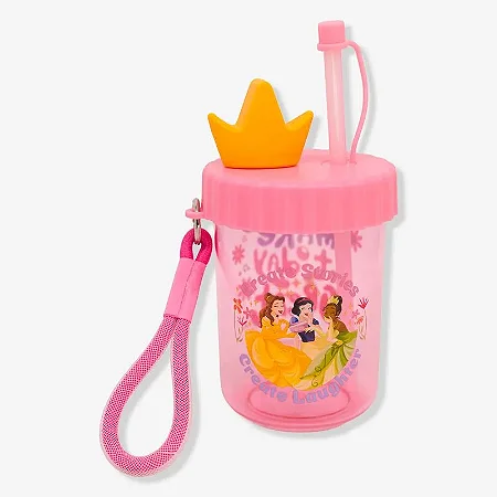 Copo Canudo Flip Infantil - Princesas Disney