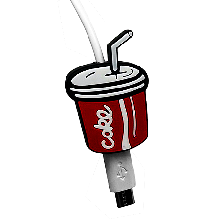 Protetor de Cabo Usb e Carregador - Coca preto