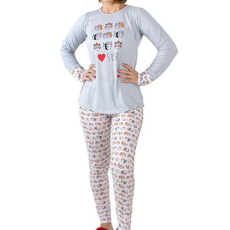 Pijama Feminino Sushi Longo