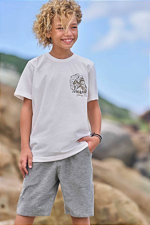 Conjunto Masculino Infantil Off\Verde - Ref 78607 - Johnny fox
