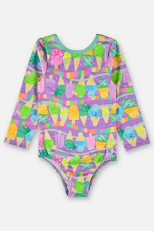 Maiô Infantil em Malha FPS+50 com Forro (Roxo) -Ref 45681 Up Baby