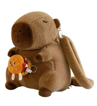 Mochila Infantil Capivara - Pelúcia Divertida E Charmosa Fofa - Cor Marrom