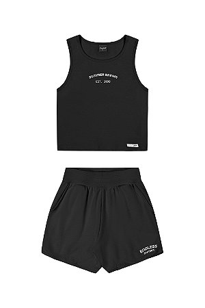 Conjunto Feminino Juvenil Regata Preto - Ref 271523 - Elian
