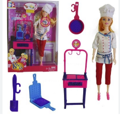 Boneca Diversas - Modelo Barbie - Animais Rancho, Cozinheira e Sereia