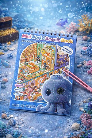 Caderno Adesivos 3d - com Cenários para Montar e Decorar