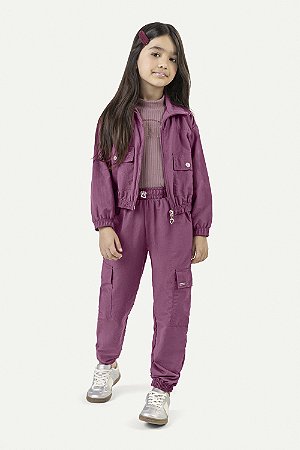 Jaqueta Corta Vento Feminina Infantil Cor Uva - Colorittá - Ref 75246