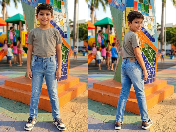 Calça Jeans Masculina Infantil - Jeans Clara - Tiroliro - REf- TLC 1010