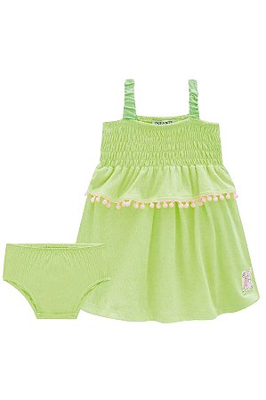 Vestido e Calcinha em Malha Wave  Infanti REF68868