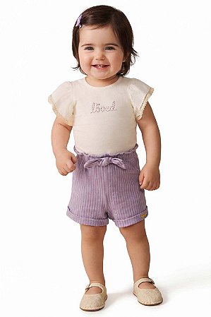 Conjunto Infantil Menina - Blusa e Short - Colorittá - Lilás - Ref 71269