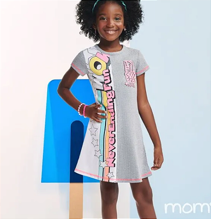 Vestido Momi Verão Cinza Superstar - Momi