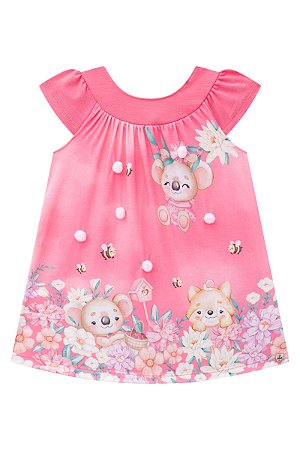 Vestido em Malha Rosa Power - Ref 74421 - Infanti
